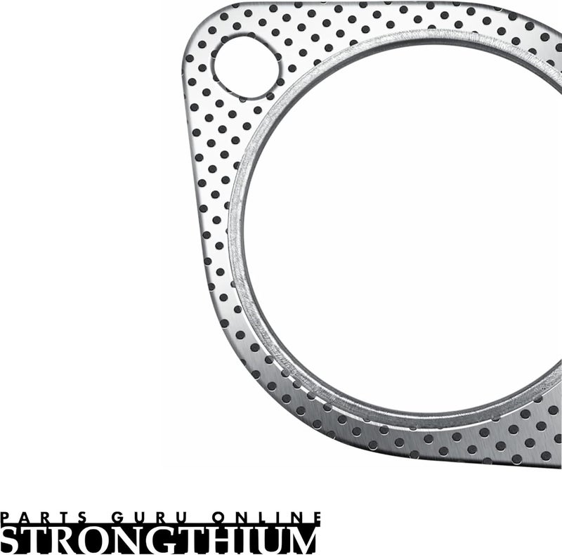 Strongthium 2Pcs 2.5" Exhaust Gasket 2 Bolt for 2.5 Inch Muffler Flange Manifold 120-06310-0002 High Temperature w/ 4Pcs Exhaust Bolts Repair kit for Cars Trucks - Image 2